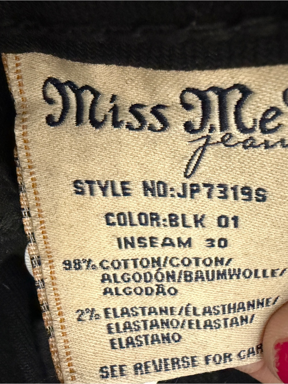 Womens Miss Me Jeans Size 29 X 30 Skinny Y2K Black Rhinestone Embellished Sequin - Picture 8 of 10